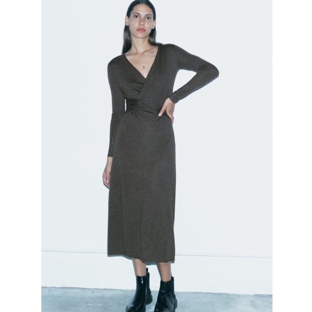 Zara Knit Wrap Dress